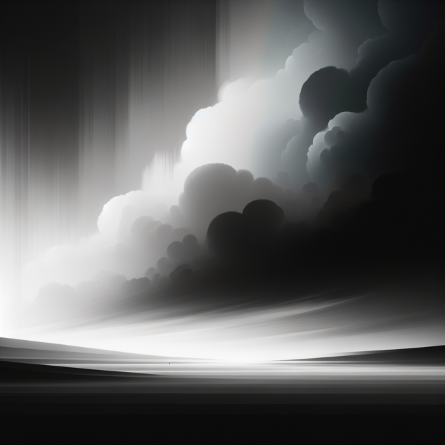 Abstract gradient from black to white representing the spectrum of thought and opinion