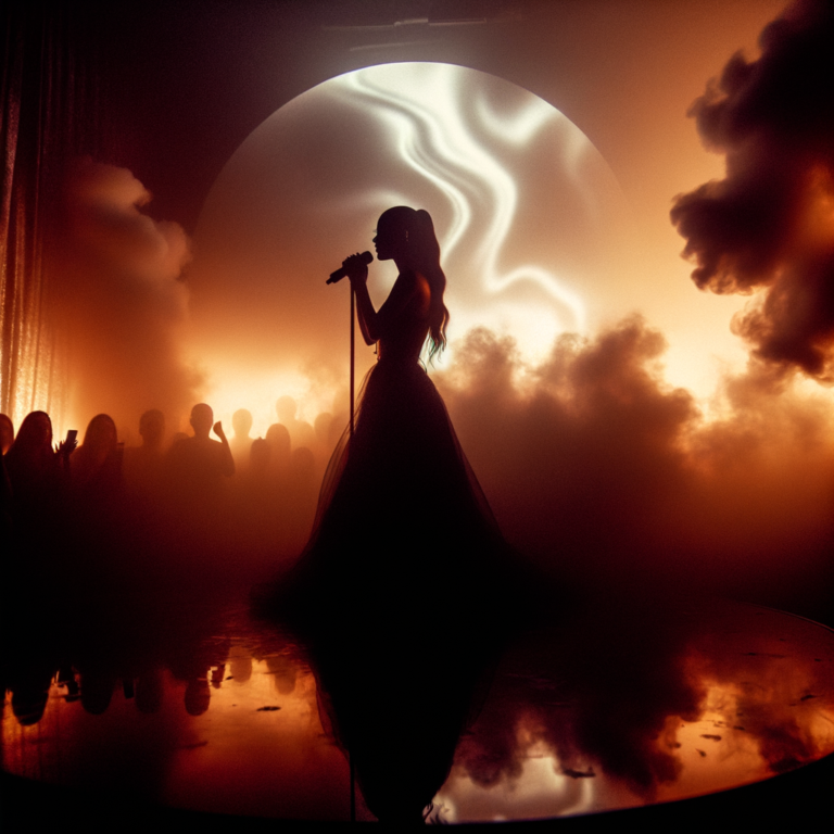 Abstract dark concert scene with intimate stage lighting in a CDMX venue