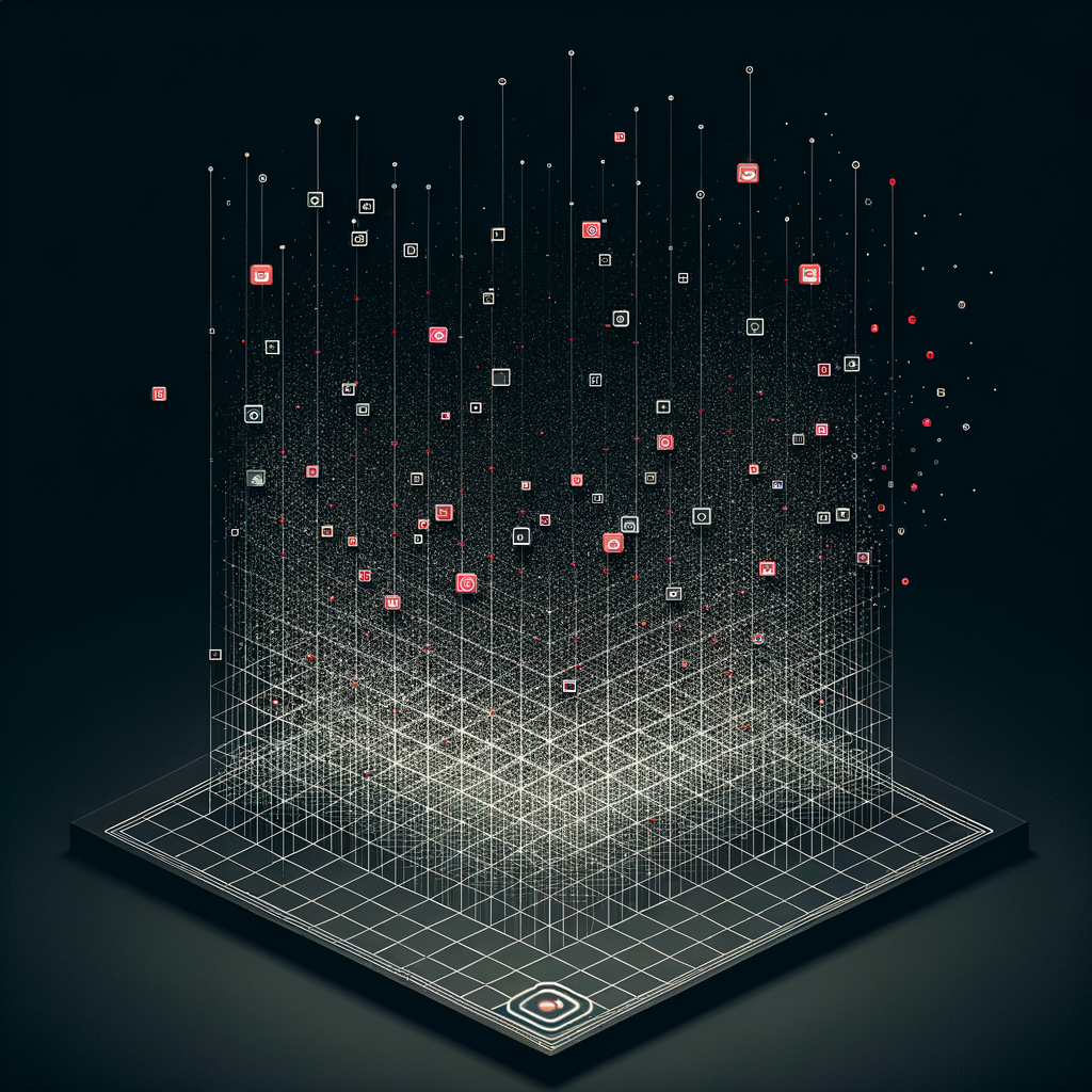 Abstract dark digital art representing event curation and list building