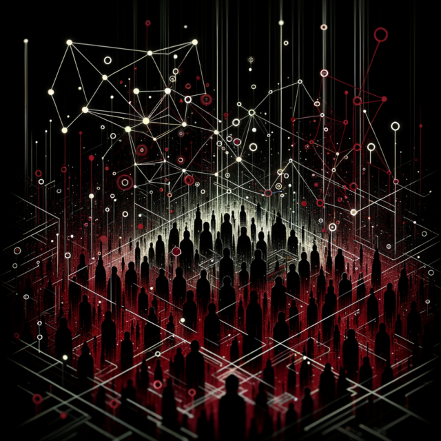 Abstract dark art representing promoter networking and community building