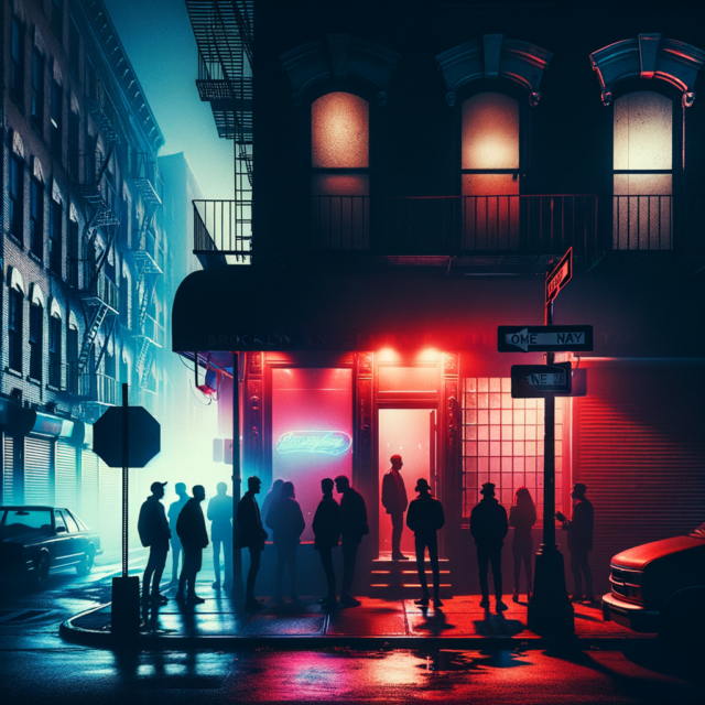 Brooklyn nightlife venue exterior at night