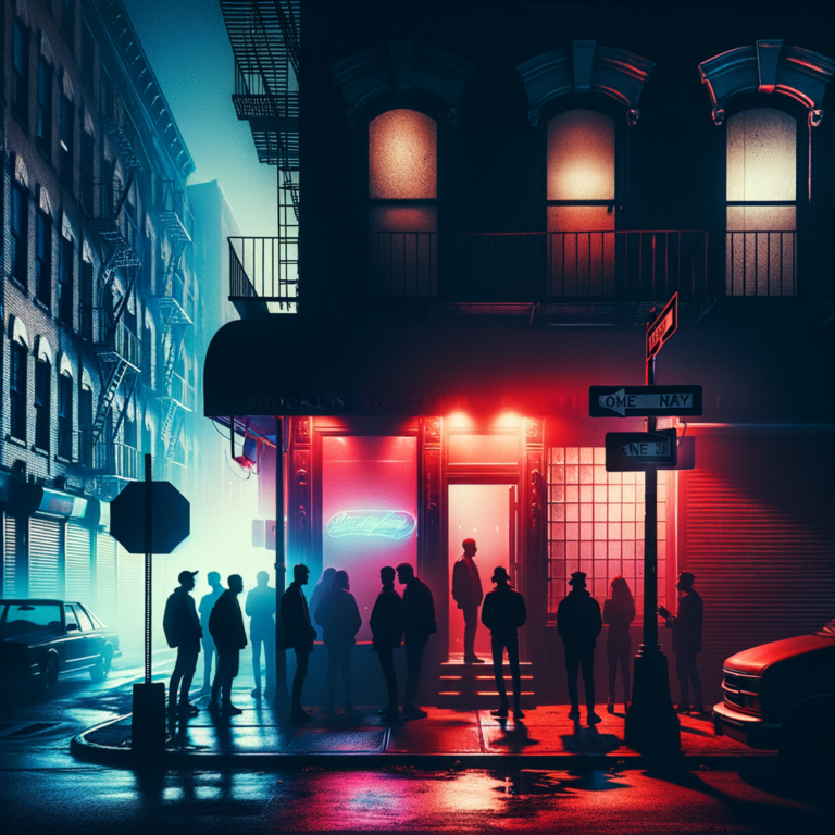 Brooklyn nightlife venue exterior at night