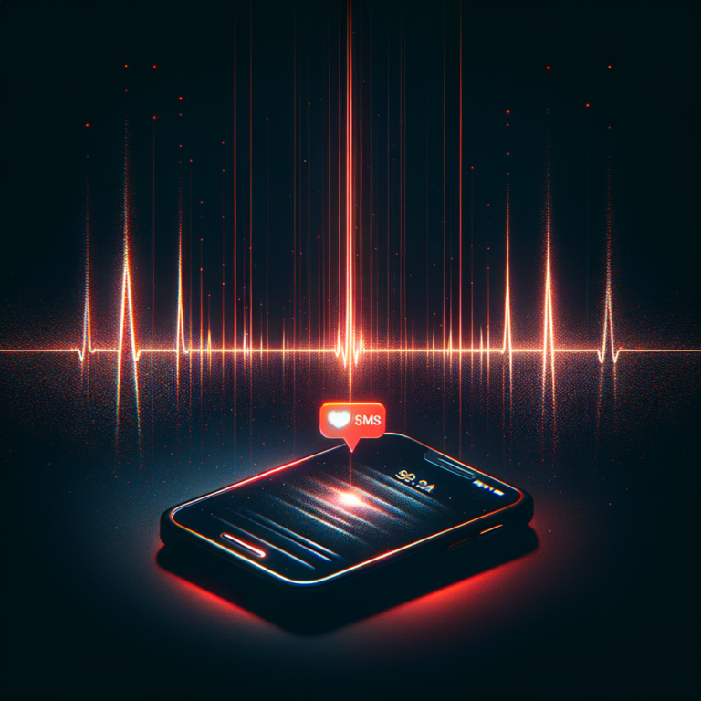 Abstract dark composition of SMS notification in void