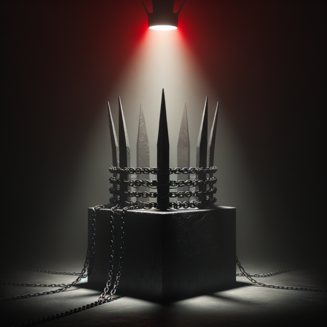 Iron crown on throne representing transparent dictatorship