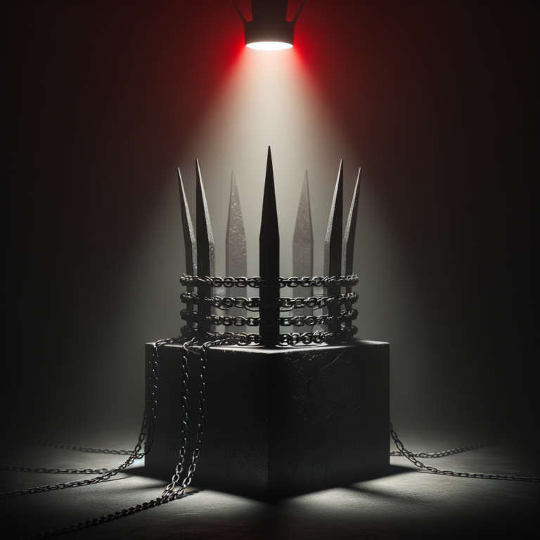 Iron crown on throne representing transparent dictatorship