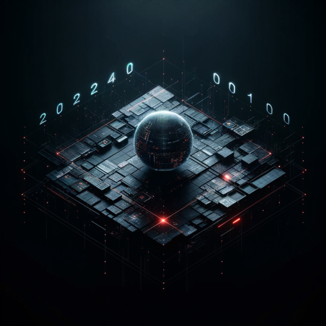 Dark futuristic timeline visualization - political future