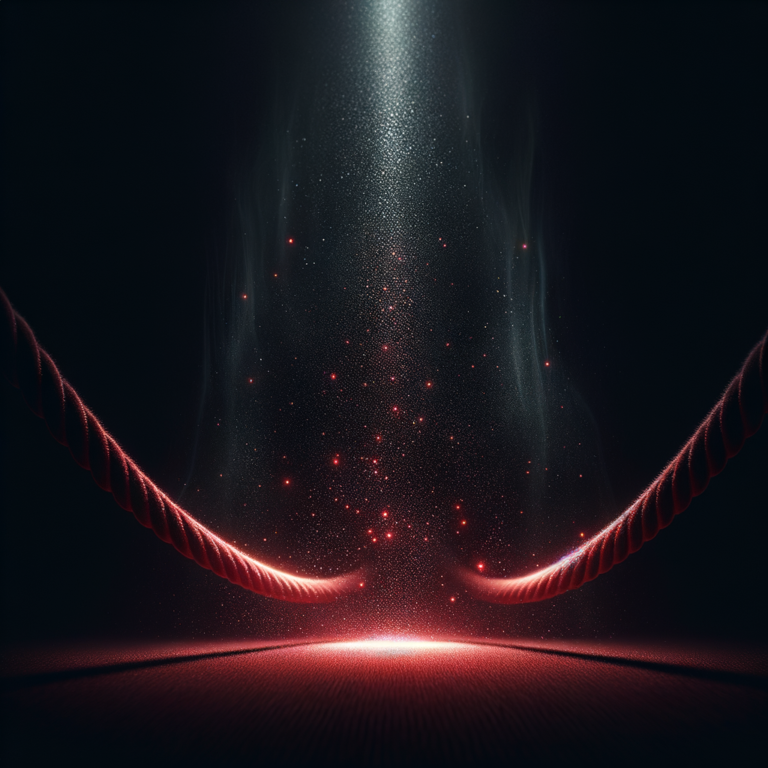 Abstract dark velvet rope dissolving into light