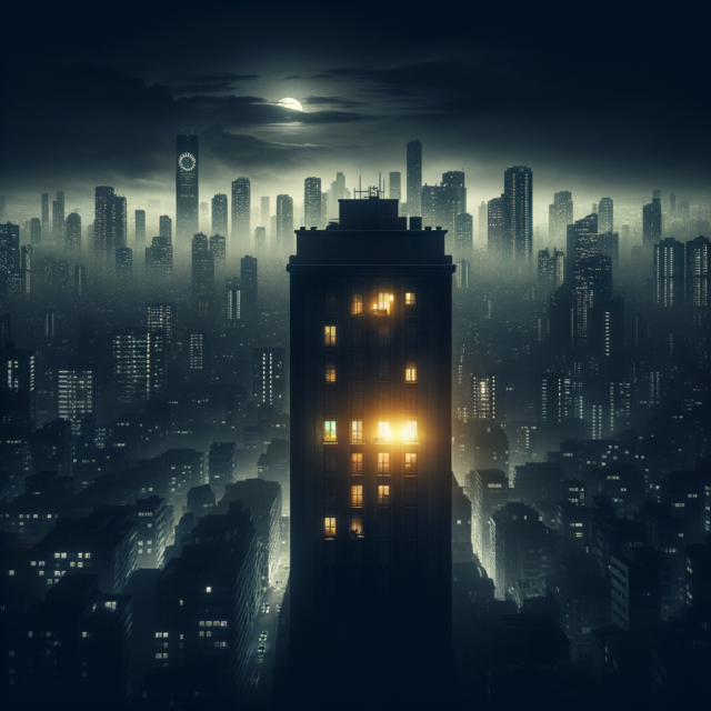 NYC skyline at night with clock showing 4am