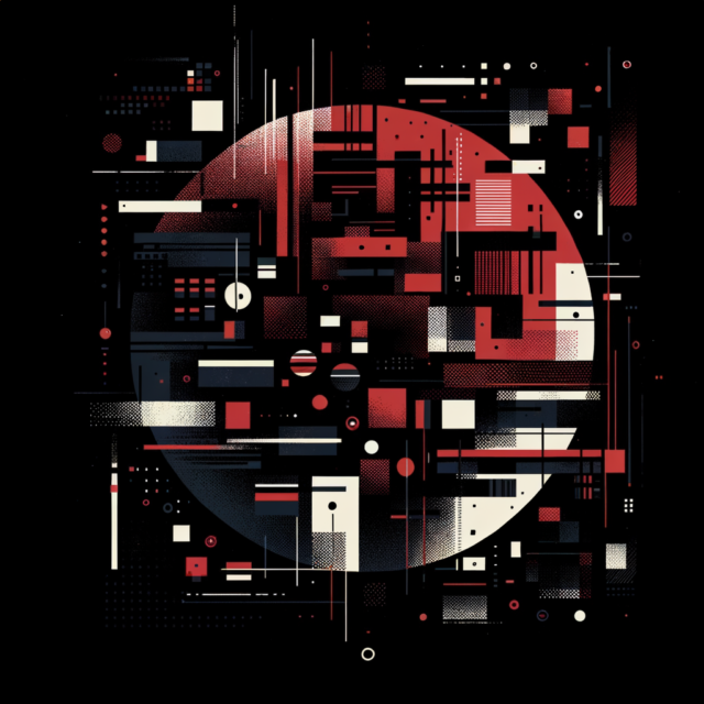 Abstract dark typographic fragments