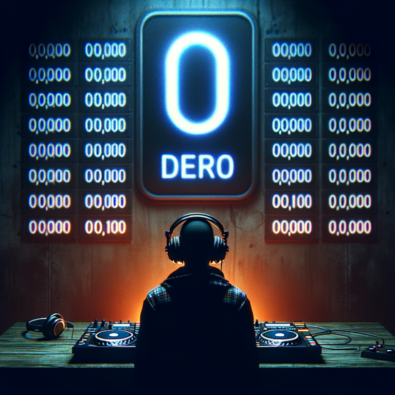 Lonely bedroom DJ setup in darkness