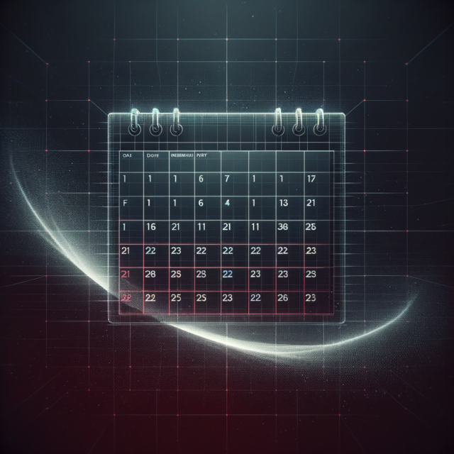 Dark floating calendar grid - marketing the calendar concept